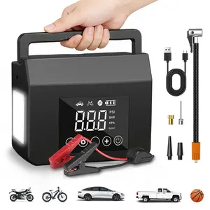 【Hieha】Portable Car Jump Starter with Air Compressor, 3500A Car Battery Jump Starter (All Gas/6.0L Diesel) with 150PSI Tire Inflator, 12V Car Battery Jump Power, 15000mAh Power Bank with LED Light
