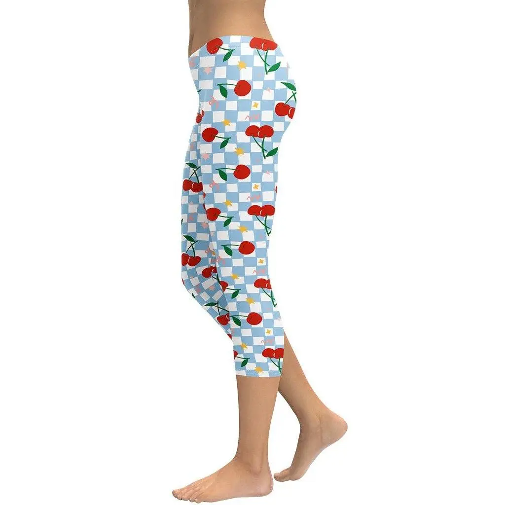 Vintage Cherry Checkered Capris