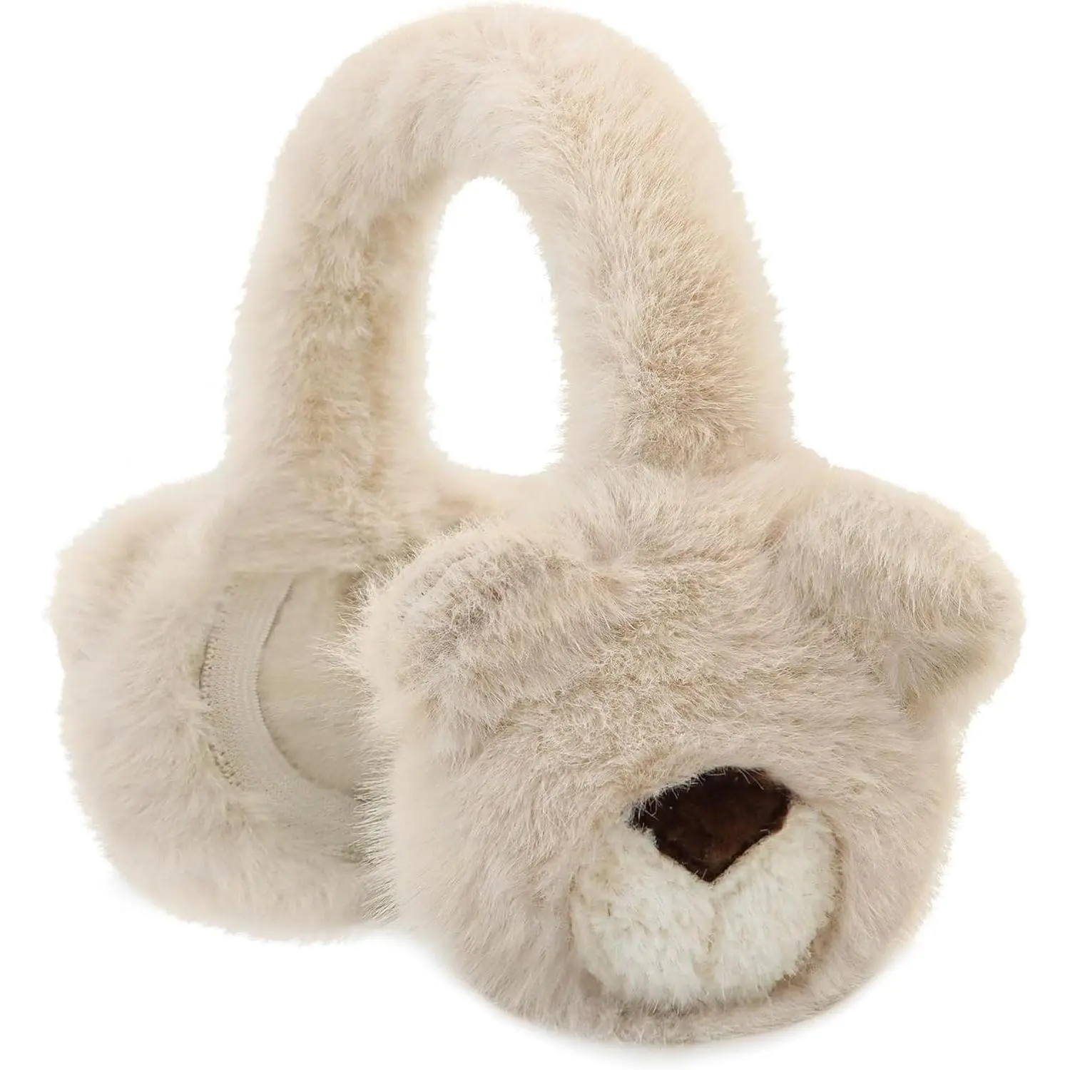 L-BN020   Kids Winter Ear Muffs Fuzzy Foldable Earmuffs Girls Soft Fluffy Ear Warmer Boys Toddler Cute Ear Cover for Cold