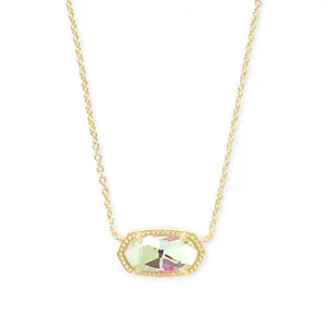 Kendra Scott Elisa Gold Pendant Necklace in Dichroic Glass 4217716753
