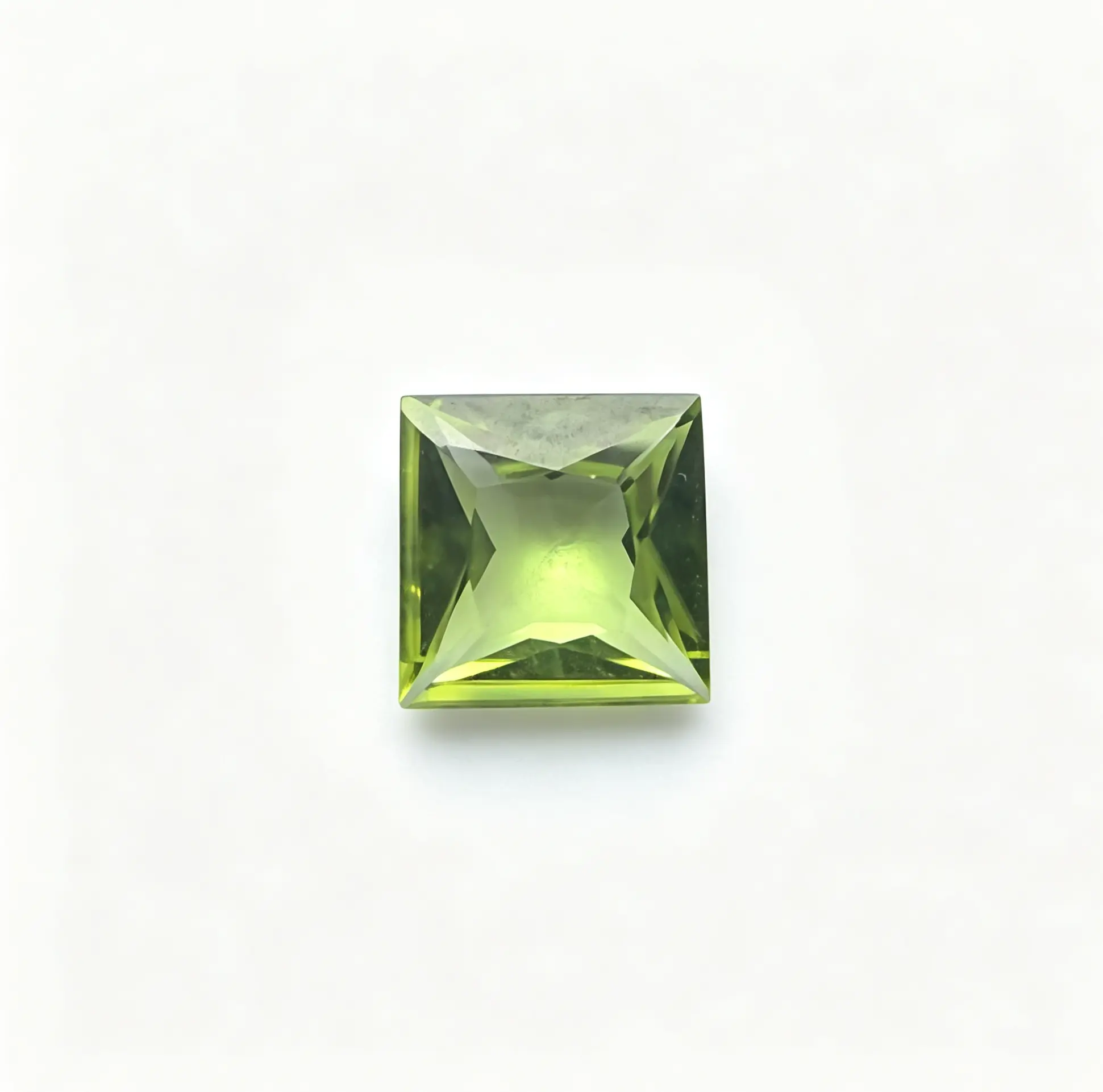 Natural Princess Cut Peridot with Certificate