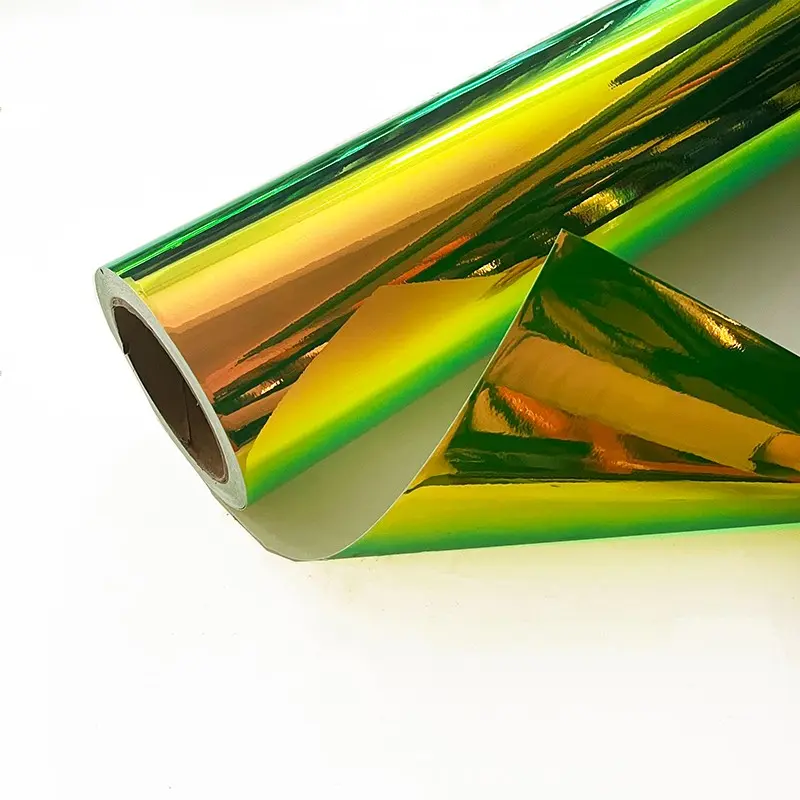 Premium Holographic Rainbow Green Mirror Vinyl Wrap Film Self Adhesive Car Motorcycle Wrapping Sticker Decal With Air Release Sticker For Cars