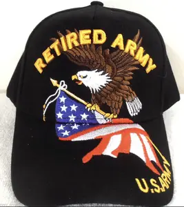 U.S Army Retired Black Cap 0073 Statement Cap Graphic Hat