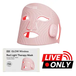 【LIVE EXCLUSIVE】INIA GLOW Wireless LED Face Mask, 2-Year Warranty, Portable and Rechargeable for LED Facial Mask Skincare at Home and Travel, The Ultimate Gift Choice for this Season
