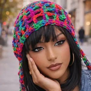 Stylish Multicolored Crochet Durag Headwrap