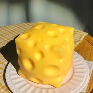 New Square Cheese Squishy Toy, Creative Hot-Selling Slow-Rising Cube Cheese, Cute and Realistic