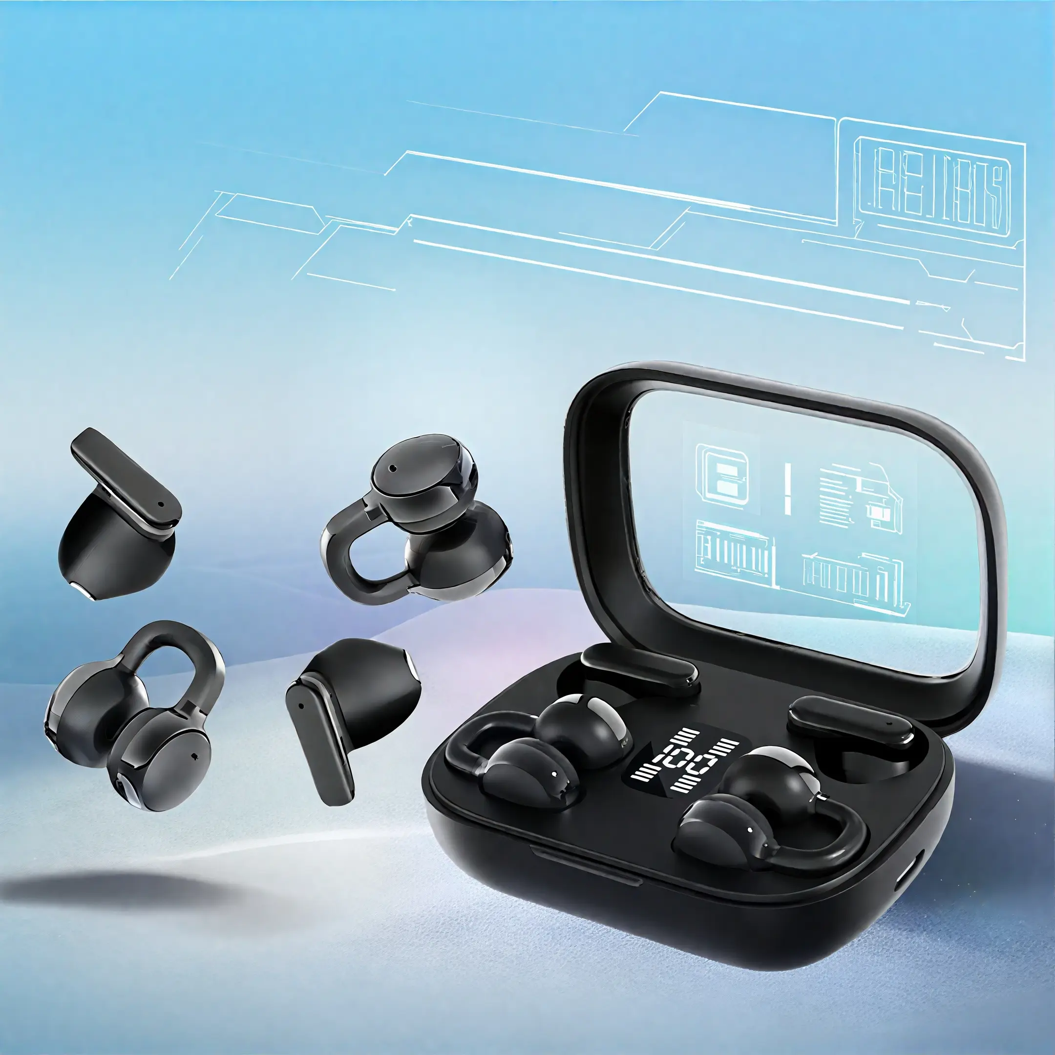 2025 New Design True Wireless In-Ear And Clip-On TWS Couples Fashion Daul Headset Mini Couples Earbuds Music Earplug Gaming TWS HIFI Bass Stereo ENC HD Calling Earphones for Android & for Iphone Cellphone Sports Earpieces Smart Headphones