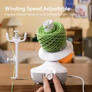 Yarn Winder, Electric Yarn Ball Winder for Crocheting, Compact Yarn Cake Winder with Strong Tension Stepless Speed, Automatic Yarn Spinner Wool Winder, Ideal Helper for Knitting Lovers(White) Etcokei