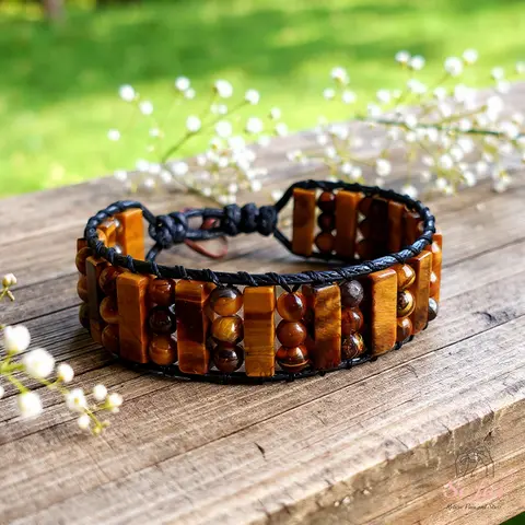 Tiger's Eye Protection Bracelet - High Quality Natural Gemstones Beading Healing Crystal Bracelet, Inspirational Beaded Jewelry Gift for Him, Boho Accessory