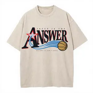 Jesus Is The Answer Christian Washed T-Shirt