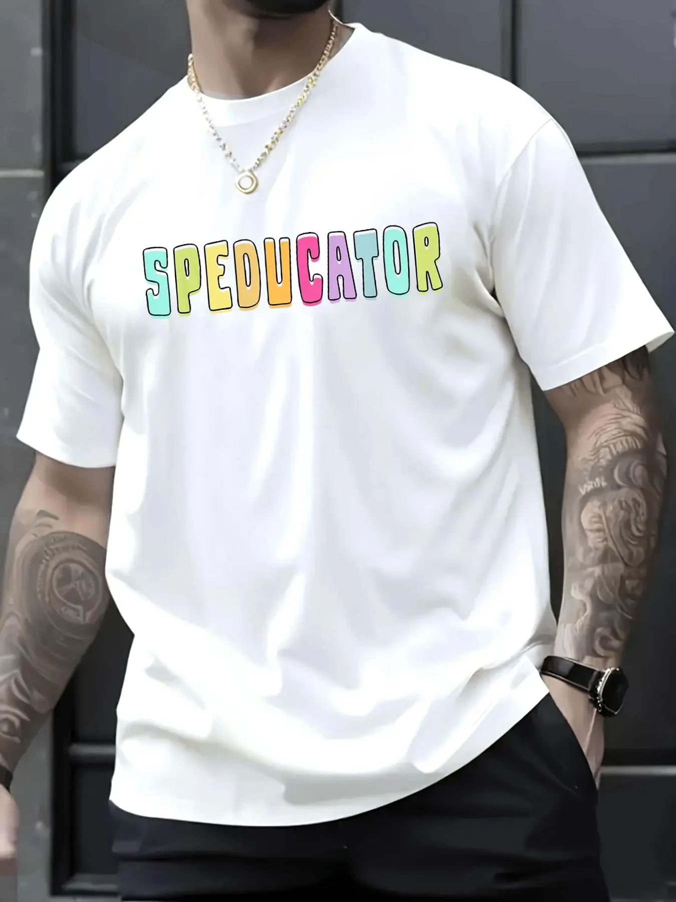 100% Cotton Unisex Speducator Special Education Teacher SPED T-Shirt, Men's Women's Shirt Top, Short Sleeve Tops Crewneck Tshirt