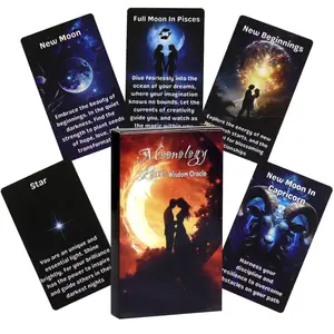 38-Card Moonology Love Wisdom Oracle Oracle Deck, Lunar Phases, Fortune-Telling & Divination Cards, English Message Cards, Holiday Gift, Party Game, Tarot Card Game