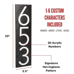 Modern House Number Sign - Custom Made to Order in Minnesota - 20 x 5.5 Inches Weatherproof - Ships Fast - Durable House Numbers for Outside - Customized Address Plaque