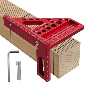 3D Carpenter Square with Degrees Scriber, 22.5-90  Drawing Line Ruler with Pin, Precision Square for Woodworking, Construction, Craftsmen and DIY (Metric)