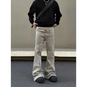 Kanye Cyber Y2K Fashion Baggy Stacked Flare Jeans Pants Men Clothes Streetwear New Rock Vintage Long Trousers Ropa Hombre