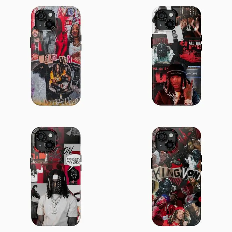 King von rapper tough phone case, Suitable for iPhone 17-11 Pro Max/Plus and  Samsung Galaxy S23-25
