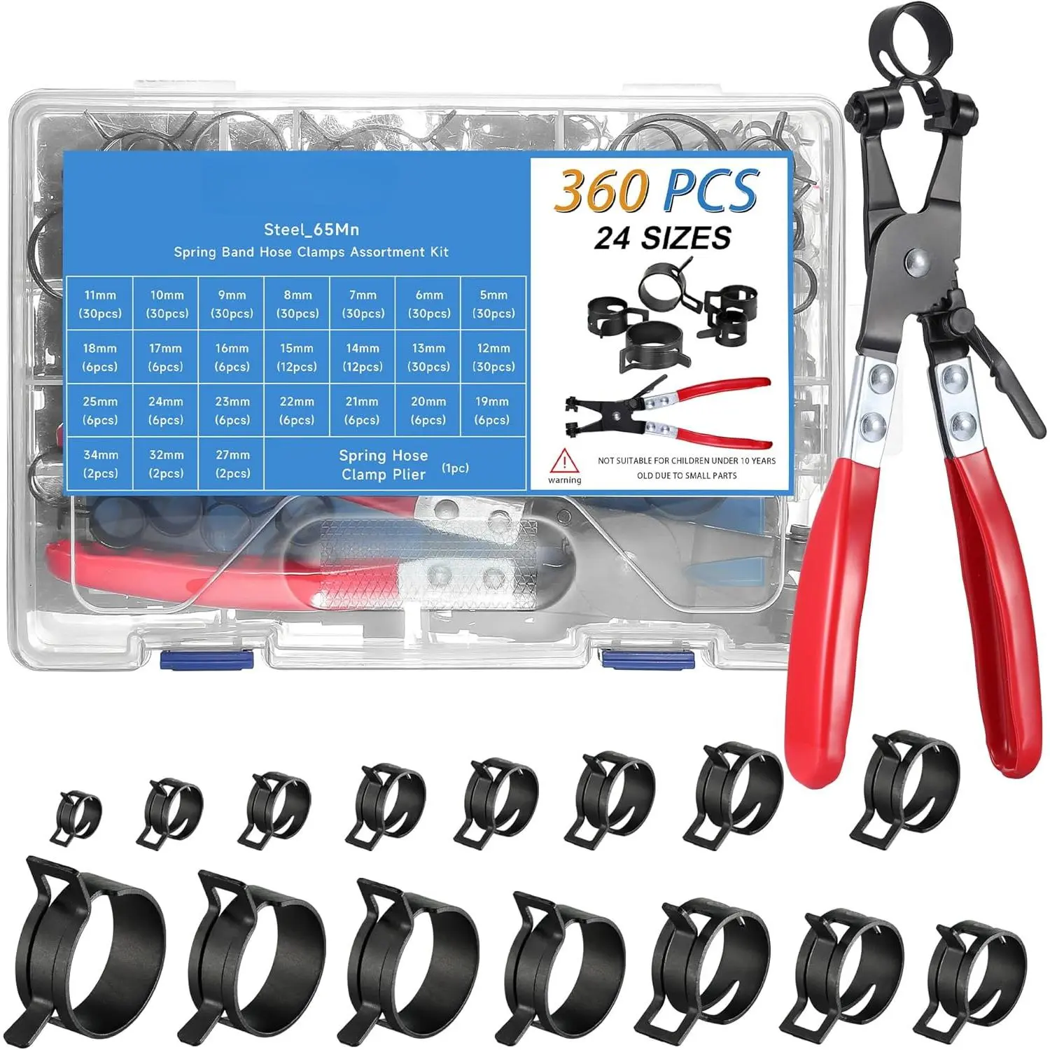 Black-360Pcs-24Size(5-34mm)