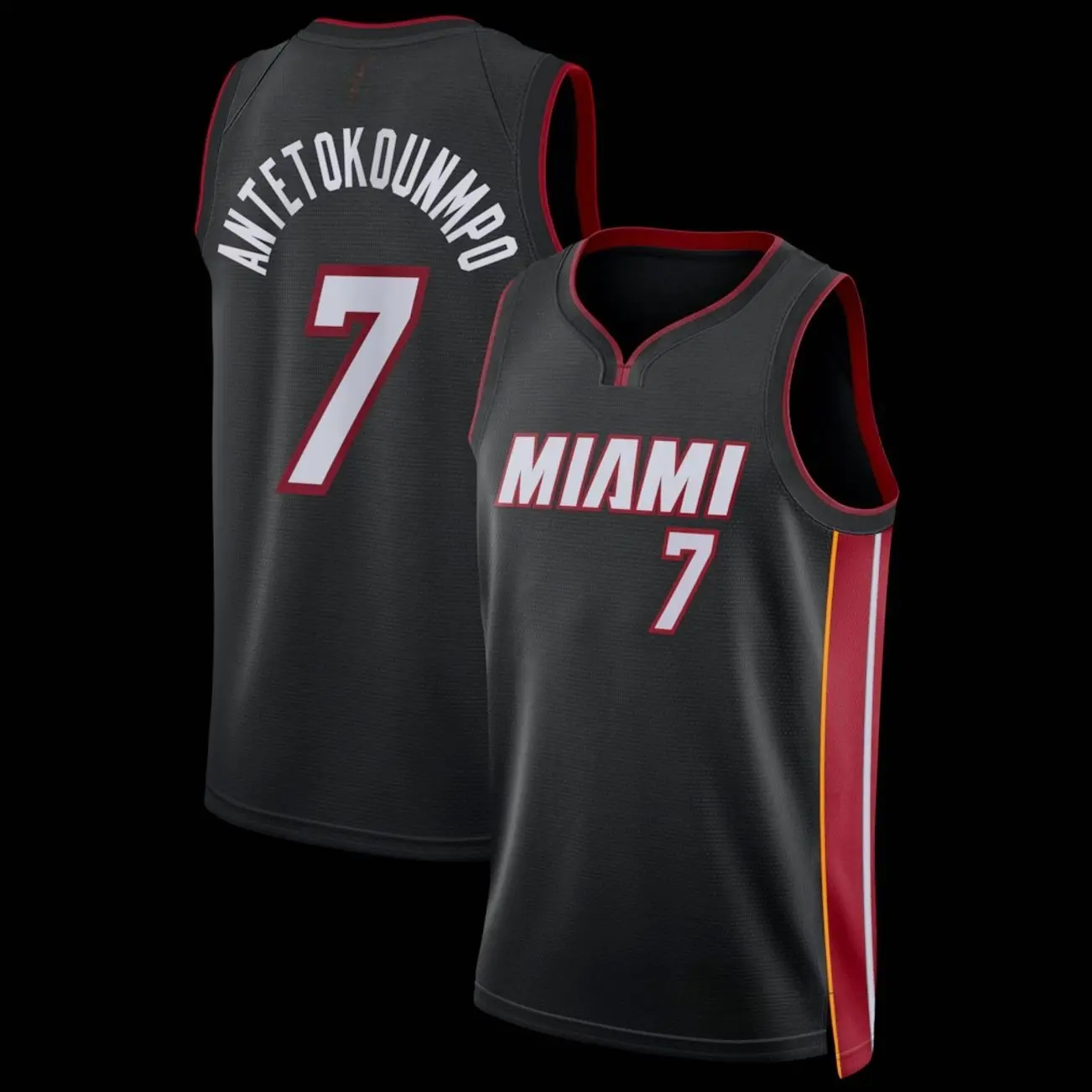 Unisex Football #7 Antetokounmpo Miami Team Swingman Jersey - Icon Edition - Black