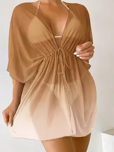 Floral Print Batwing Sleeve Kimono Cover-Up - Summer & Vacation Beach