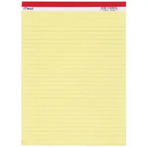 Mead 59610 8.5 x 11 in. Legal Pad- Yellow - 50 Count- Pack Of 12