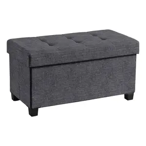 Ornavo Home Collapsible Large Storage Ottoman Bench with Legs