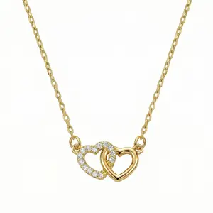 Double Heart Necklace | Gold Necklace