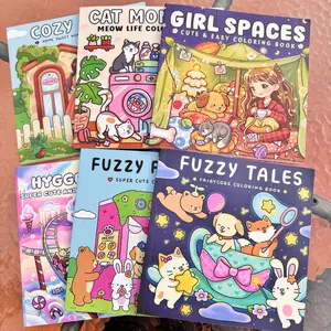 Cute Coloring Book Set, 3/6 Pieces, Rich Patterns, Enjoy Drawing Process, Stress Relief Art, Perfect for Daily Leisure & Holiday Gifts, Bunny