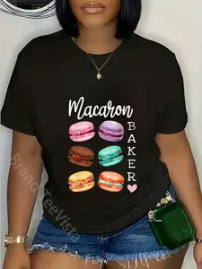 100% cotton Macaron Baker a French Candy Dessert Lover as Macaron T-Shirt women graphic shirts