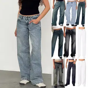 HIGH WAIST WIDE LEG LONG HEM TALL JEAN Bottoms Fit