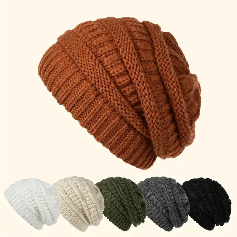 Women's Soft Elastic Knit Hat, Winter Warm, Multiple Colors Available, Lightweight, Skiing & Snowboarding Cap