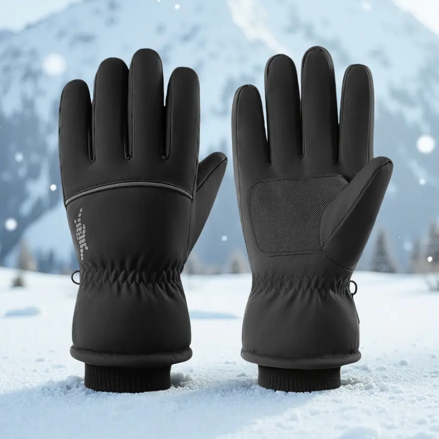 Men's 5-Finger Waterproof Touchscreen Winter Ski & Snowboarding Protective Gloves