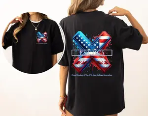 Custom Year Flag X Proud Member Shirt, Gen X 1965-1980 2 Side T-shirt