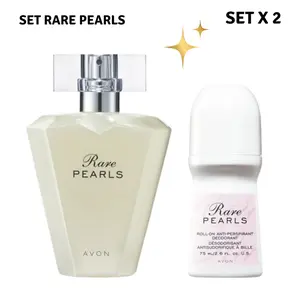 Rare Pearls Perfume & Roll-On Deodorant Set By Avon | 2-Piece Fragrance Collection Rare Pearls Perfume & Roll-On Deodorant Set By Avon | 2-Piece Fragrance Collection
