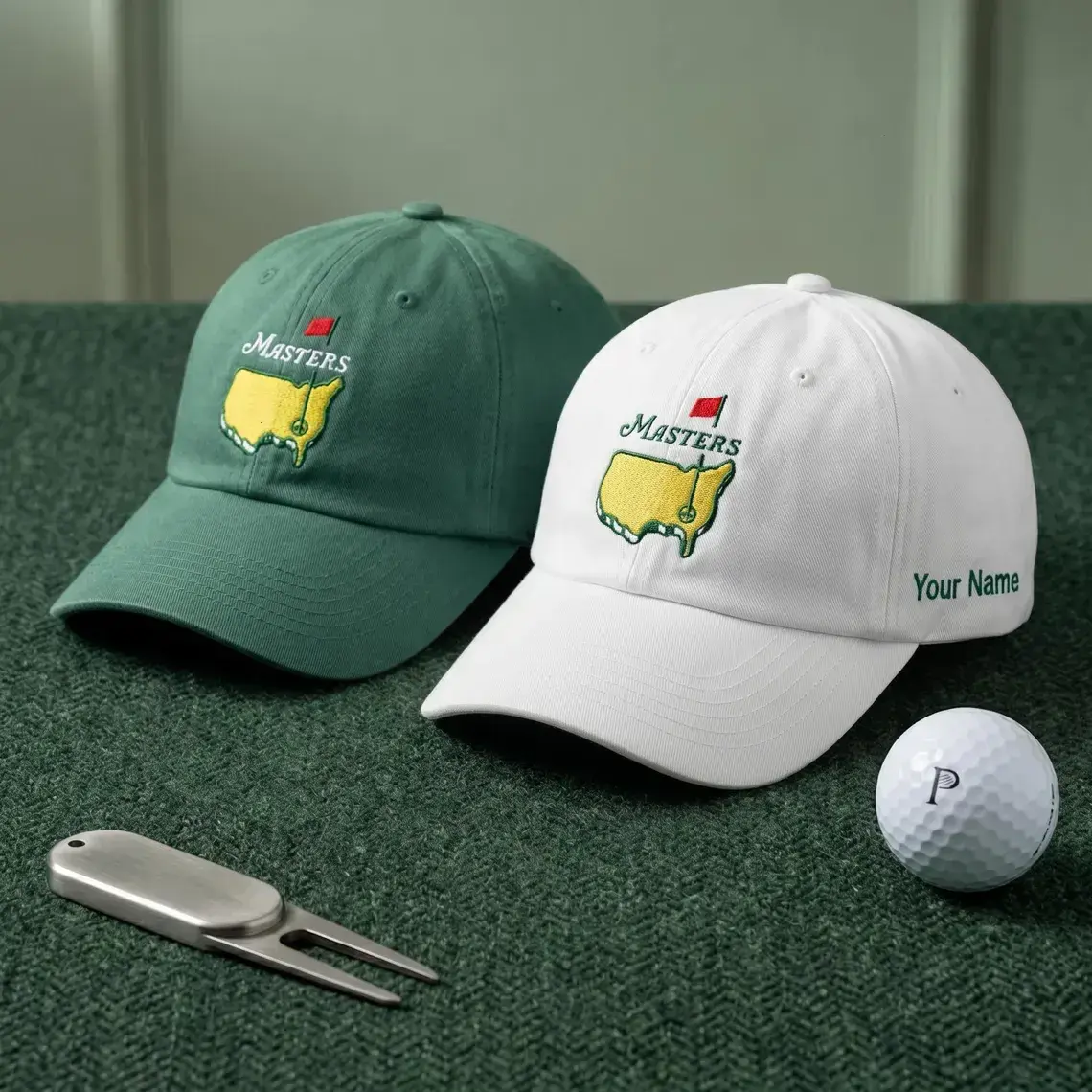 Personalized The Masters Tournament Golf Embroidered Cap, Embroidered Golf Dad Hat with Name, Augusta Style Cotton Dad Hat, Fathers Day Gift