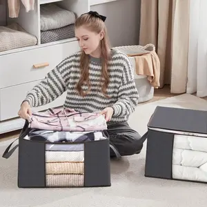 2026 new large-capacity foldable storage box, packing and moving clothes, and dust-proof storage of household clothes.