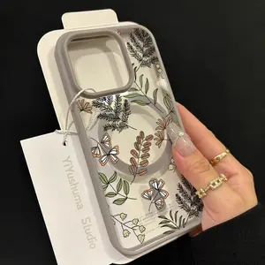 Luxury Magsafe Transparent Phone Case, Case For iPhone 16 Pro X XS MAX 11 12 13 14 15 Plus Series Case Magnetic Wireless Charge Cover, Decorative Phone Protective Cover