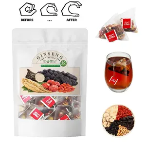 Five Treasures Tea Kidney Tea Formula Ginseng  Organic Kidney Cleanse Tea Traditional Healthy Kidney Cleansing Tea for Men & Women Tea Health Herbal Formula Health Tea Christmas Thanksgiving Value Pack Rich Healthy Promote daily health