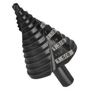 Large Step Drill Bit for Steel, 1-5/8"(Pro) 13Holes, M35 Cobalt Drill Bits, Extra-Heavy Duty for Stainless Steel, Hard Metal, , , 13-Steps. Co158