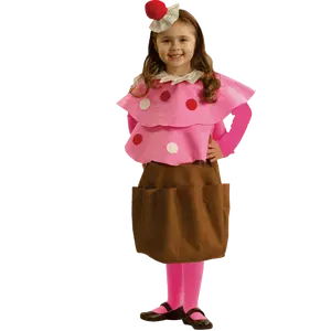 Creamy Cupcake Costume Dress For Kids - Include Skirt, Sprinkle Vest & Strawberry Headband  - Perfect for Halloween, Candyland Theme Party, Pretend Play Fun & Costume Party