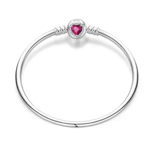 S925 sterling silver original jewelry simple girl heart bracelet DIY beaded women's fashion jewelry original bracelet holiday birthday gift