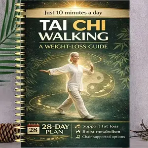 28-Day Senior Exercise Plan, Tai Chi Walking with Chair Support, Gentle Low-Impact Workout for Balance Improvement, Outdoor Friendly