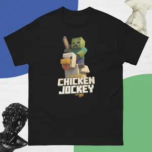 Chicken Jockey Unisex classic tee, minecraft movie shirt, meme shirt funny, funny casual wear, chicken jocky meme, funny meme shirts, ANU