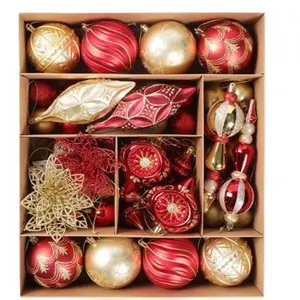 [holiday gifts][christmas gift] 70pcs Christmas Tree Ornament Set/Party Packs - Multiple Styles, Assorted Alien Ball Tree Toppers, Suitable for Christmas Tree Decorations, Holiday Arrangements, Christmas Background Displays