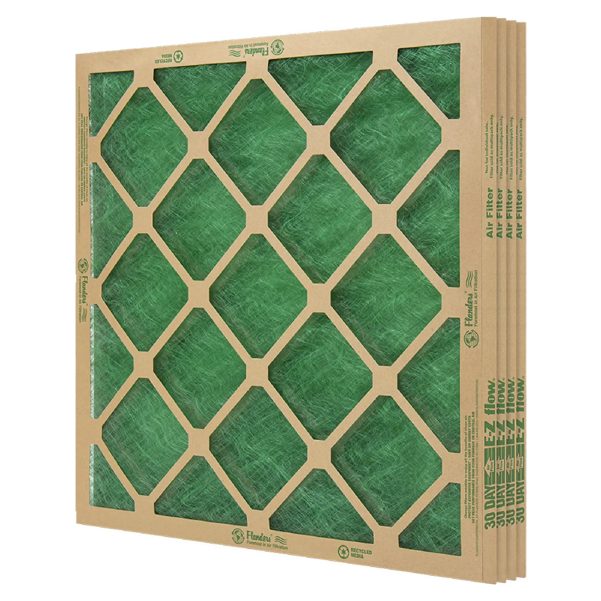 AAF Flanders 12" x 12" x 1" Nested Glass MERV 1 Air Filter,4 Filters.