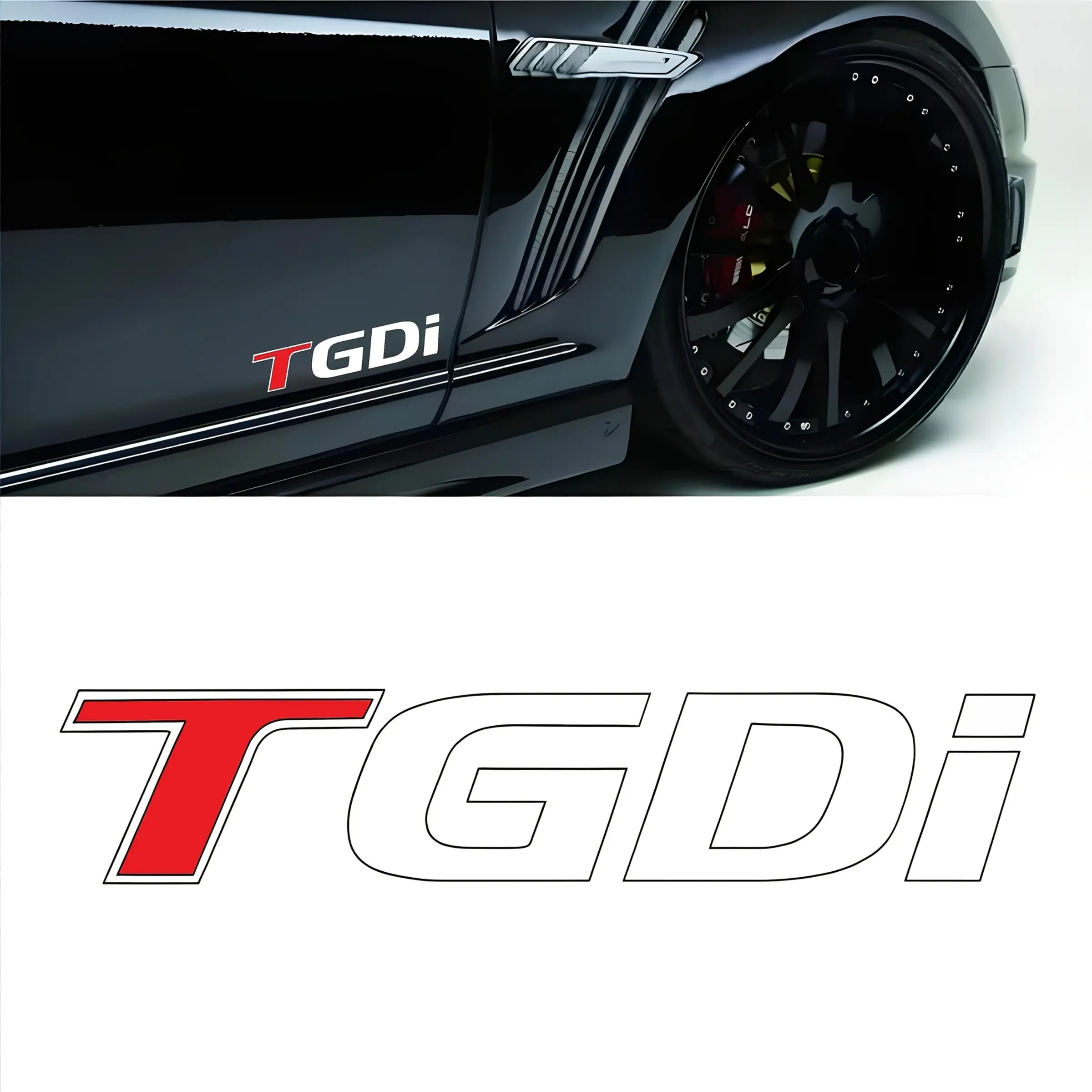 2PCS Car Stickers T GDI Car Logo Badge Sticker Accessories Suitable for KIA K2 K3 K5 Hyundai Sonata Creta I20N Tucson IX35
