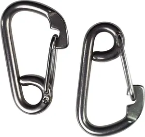 2pcs Carabiner Clip 5/16" inch (8mm) Works Great with Boat Dock Bungee Lines Stainless Steel 316 Marine Grade Safety Clip Spring Hook Rope Buckle Lock