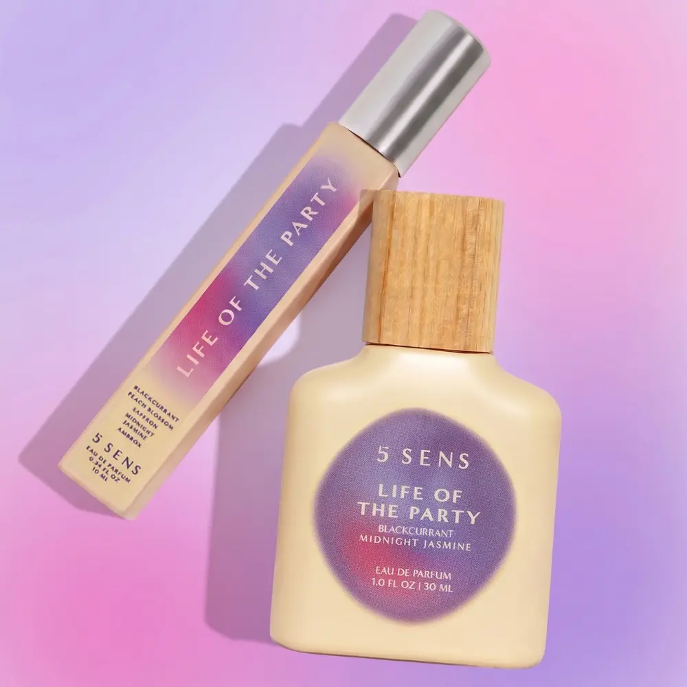 5 SENS Life of the Party Blackcurrant Perfume Gift Set 30mL + 10mL | Feel Confident, Walk In and Own It | Eau de Parfum Duo | Blackcurrant, Peach Blossom, Saffron, Midnight Jasmine | Long-Lasting Clean Vegan Fragrance