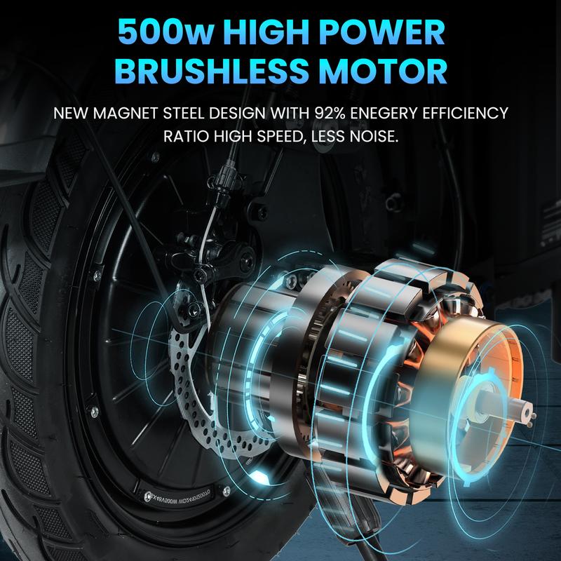 A9 Electric Bicycle 48V/16Ah Folding Bike for Adults, 14" Ebike Urban City, 10 Shock Absorptions, Cheap Affordable Time Trial Bike Handlebar Bag