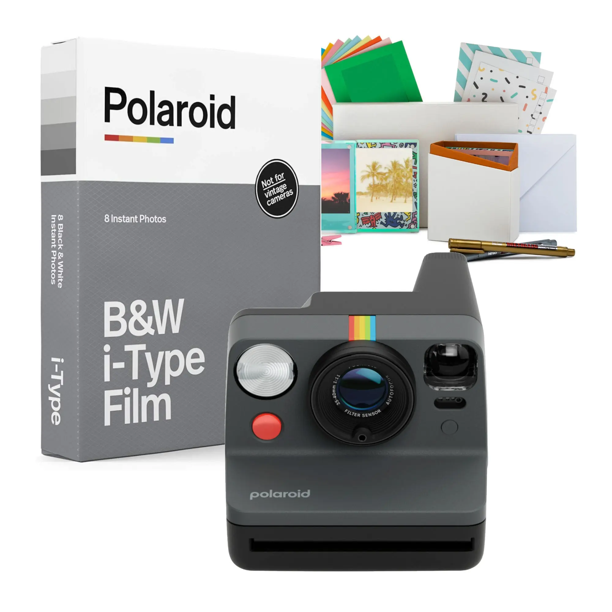 Polaroid Now Generation 3 Instant Camera with Built-In Tripod Mount and Film Kit (Black) Bundle
