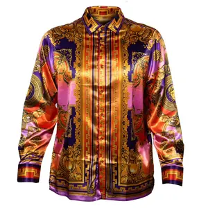 Prestige Satin Digital Print Button Up Shirt PR-450